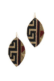 Fabric Pointed Oval Drop Earring