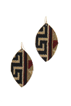 Fabric Pointed Oval Drop Earring