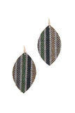 Fabric Pointed Oval Drop Earring