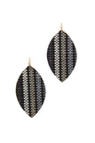 Fabric Pointed Oval Drop Earring