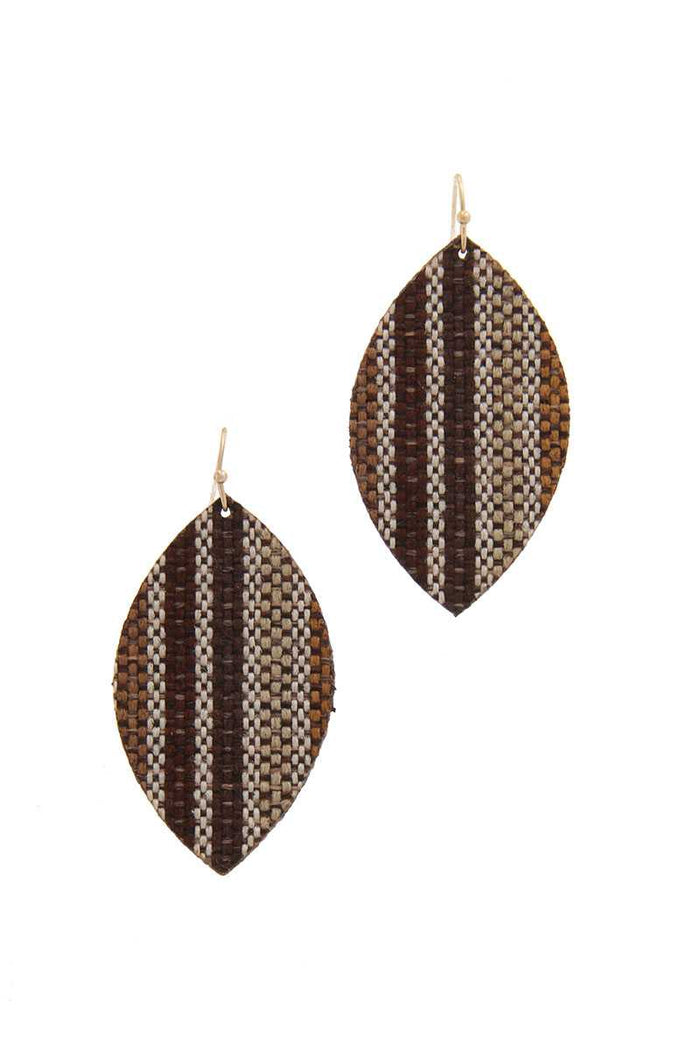 Fabric Pointed Oval Drop Earring