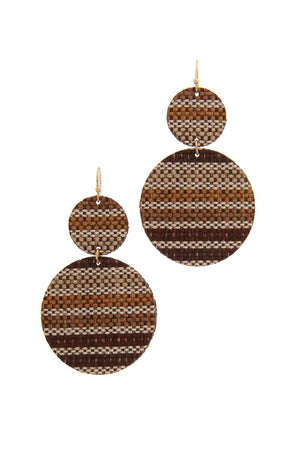 Double Circle Fabric Drop Earring