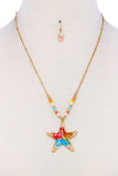 Chic Fashion Star Pendant Necklace And Earring Set