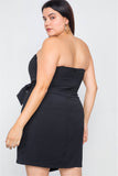 Plus Size Sleeveless Mock Wrap Mini Chic Dress