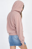 Faux Fur Drawstring Hooded Jacket