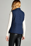 Faux Shearling Lined Quilted Padding Vest