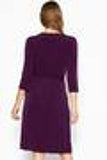 Cute Midi 3/4 Sleeve Dress With A Overlapping V-neck Line And A Belted Waist