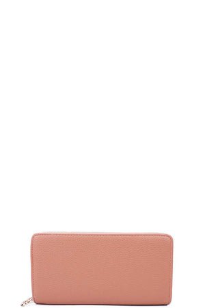 Fashion Solid Color Double Side Long Wallet With Hand Strap