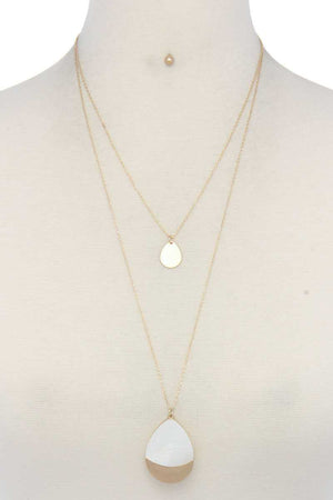 Teardrop Shape Layered Necklace