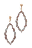 Acetate Moroccan Shape Post Drop Earring