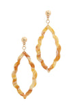 Acetate Moroccan Shape Post Drop Earring