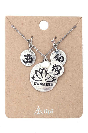 Namaste Engraved Pendant Necklace