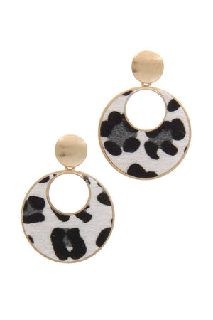 Animal Print Post Drop Earring