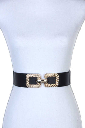 Square Metal Buckle Stretch Belt