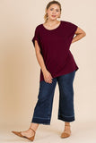 Short Dolman Sleeve Scoop Neck Top