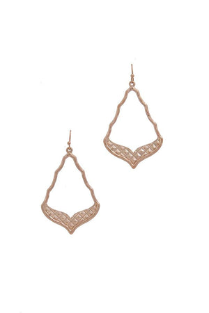 Cutout Moroccan Shaped Metal Drop Earring