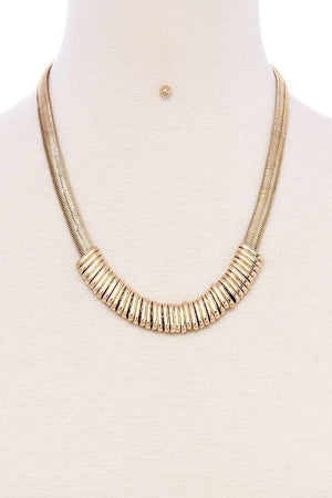 Chunky Snake Chain With Rings Short Necklace