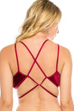 Strappy Bralette W/ Velvet Overlay