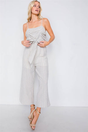 Spaghetti Strap Striped Jumpsuit