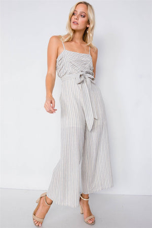 Spaghetti Strap Striped Jumpsuit