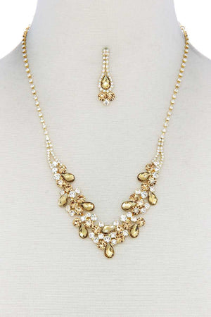 Teardrop Shape Rhinestone Necklace