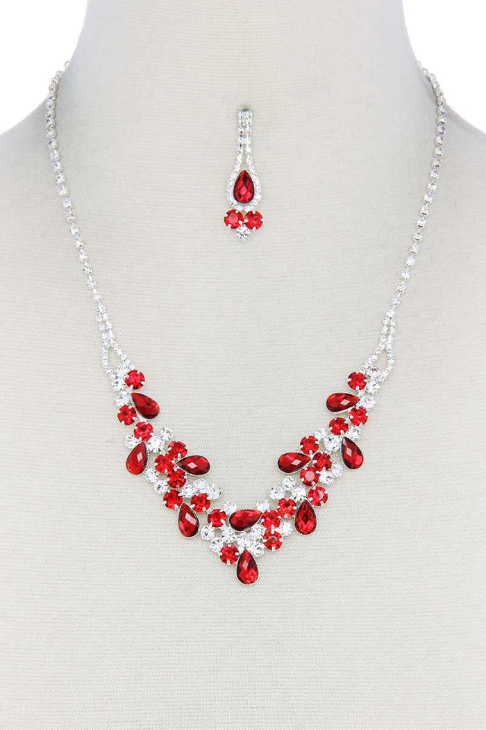 Teardrop Shape Rhinestone Necklace