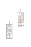 Cut Out Tree Brass Drop Earring