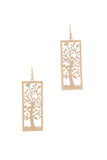 Cut Out Tree Brass Drop Earring