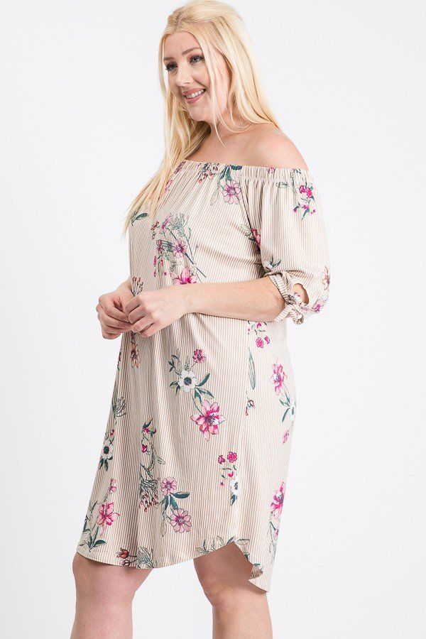 Off Shoulder Round Hem Dress