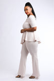 Peplum Top & Pants Set