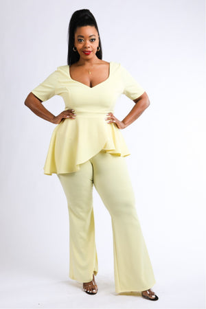 Peplum Top & Pants Set