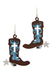 Cut Out Cross Boot Drop Earring