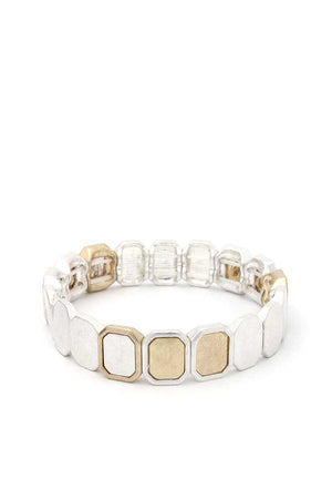 Two Tone Octagon Stretch Bracelet