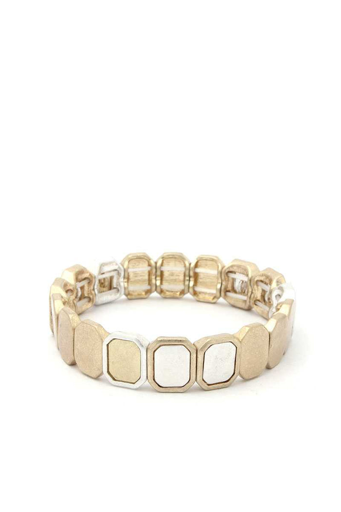 Two Tone Octagon Stretch Bracelet