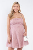 Plus Size Floral Lace Strapless Fit & Flare Mini Dress