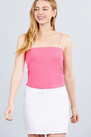 Elastic Strap Heavy Rib Tube Top