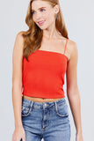 Elastic Strap Heavy Rib Tube Top