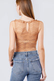 Sleeveless Surplice W/ruffle Lace Bodysuit