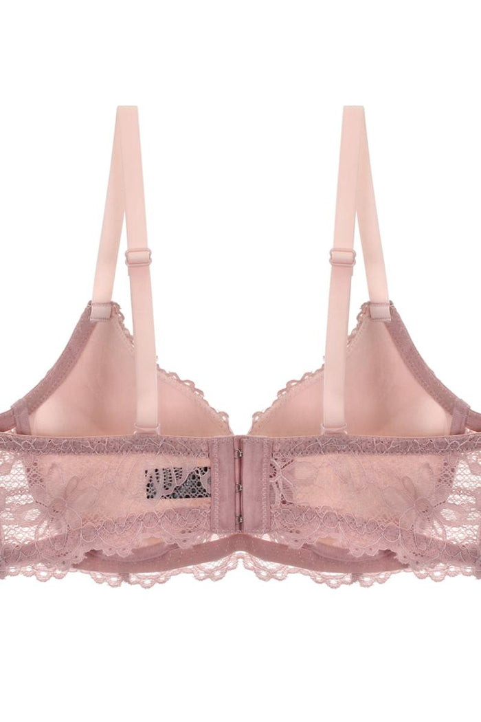 Two Tone Floral Lace Push Up Bra