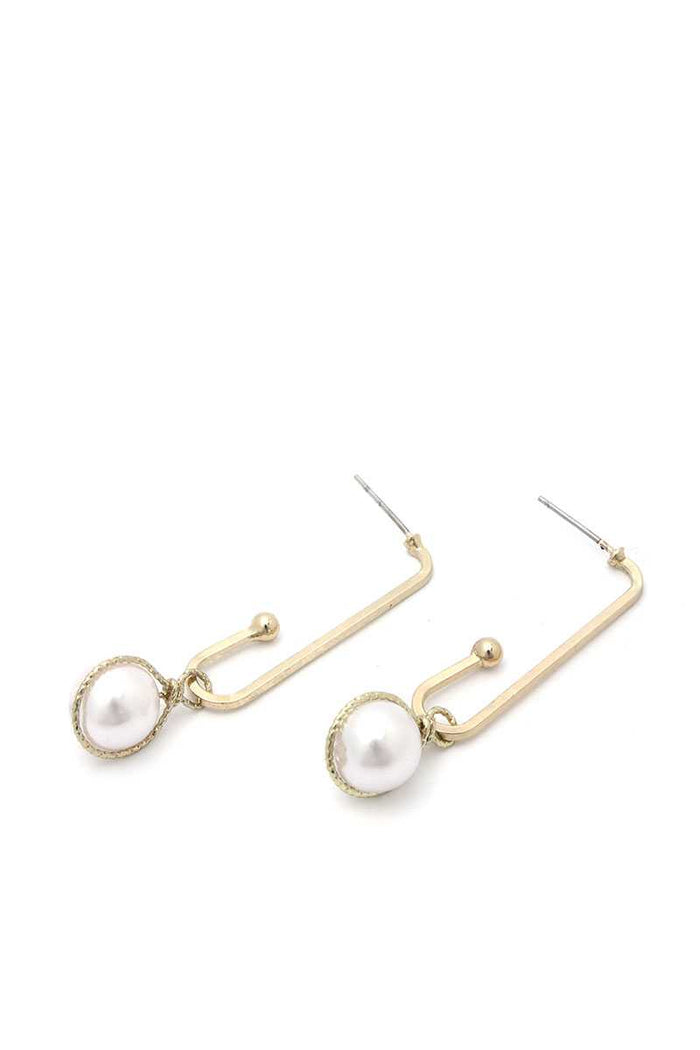 Wire Wrapped Pearl Drop Earring