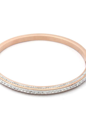 Pave Rhinestone Stainless Steel Bangle