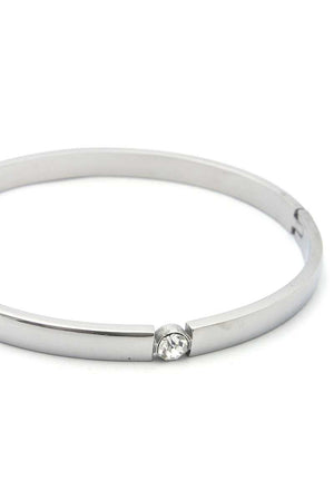 Cubic Zirconia Stainless Steel Bangle