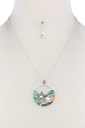 Starfish Round Pendant Necklace