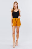 Front Tie W/elastic Band Short Pants