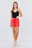 Front Tie W/elastic Band Short Pants