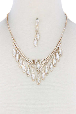 Marquise Shape Rhinestone Necklace