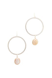 Designer Modern Pearl Drop Hoop Earring