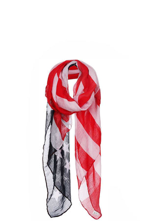 Chiffon American Flag Long Scarf