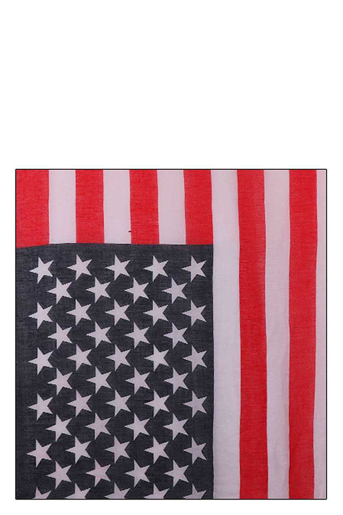 Chiffon American Flag Long Scarf