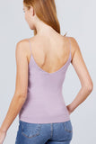 Double V-neck 2 Ply Rib Knit Cami Top